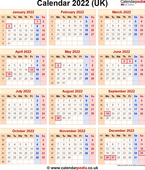 holiday calendar 2022 uk